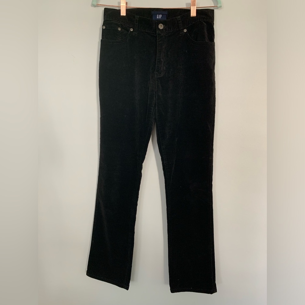 GAP Velvet Black Straight Leg Trousers